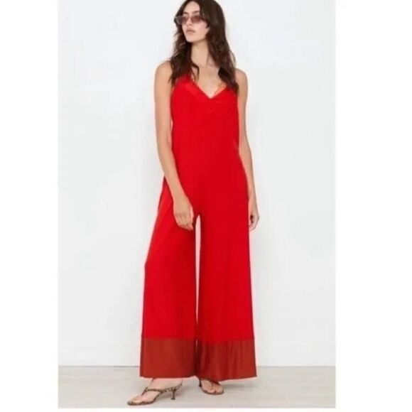 NWT We are HAH Jump To It Red Jersey Jumpsuit Pants - Picture 2 of 11